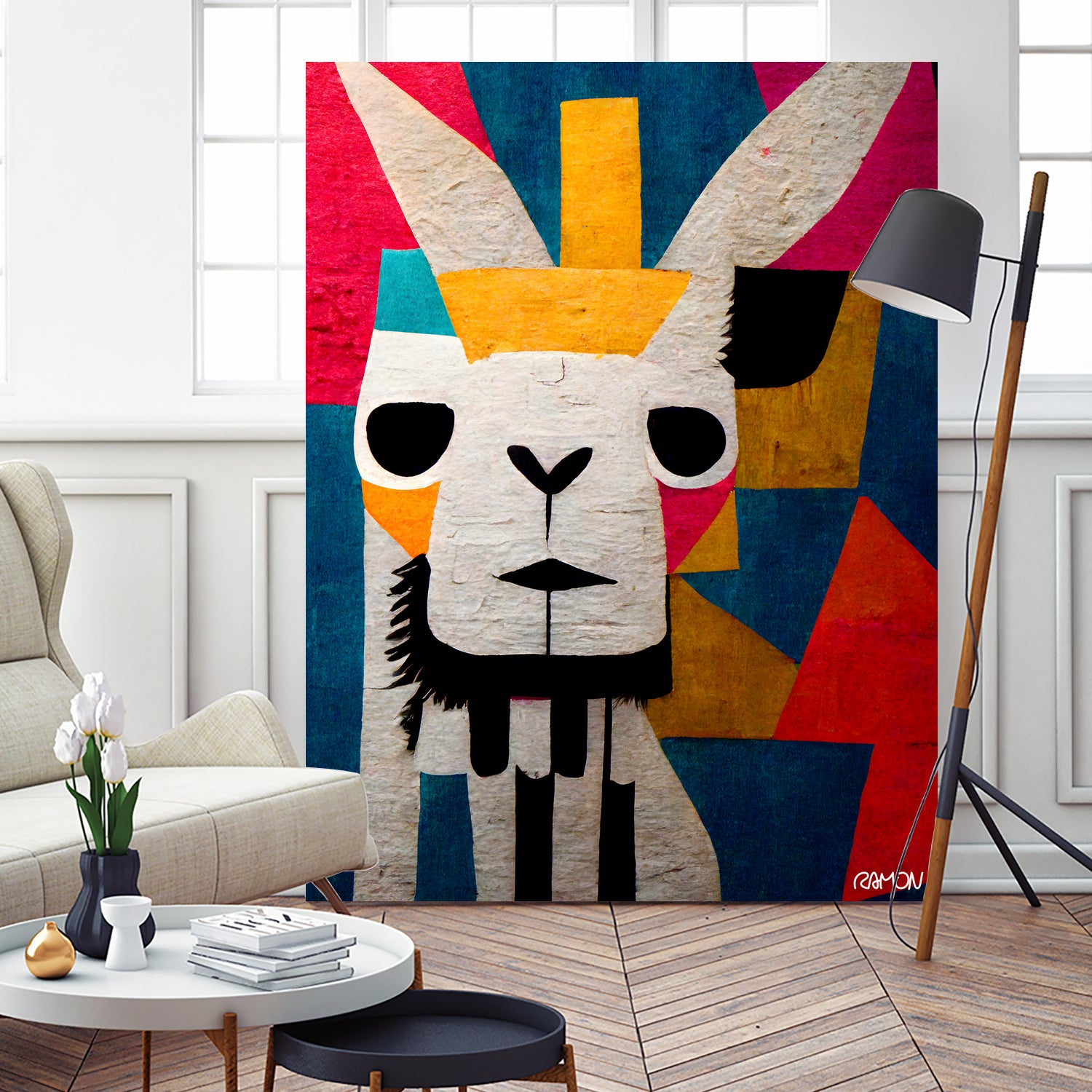 Abstract Art Alpaca by Ramon Souza on GIANT ART - white digital painting