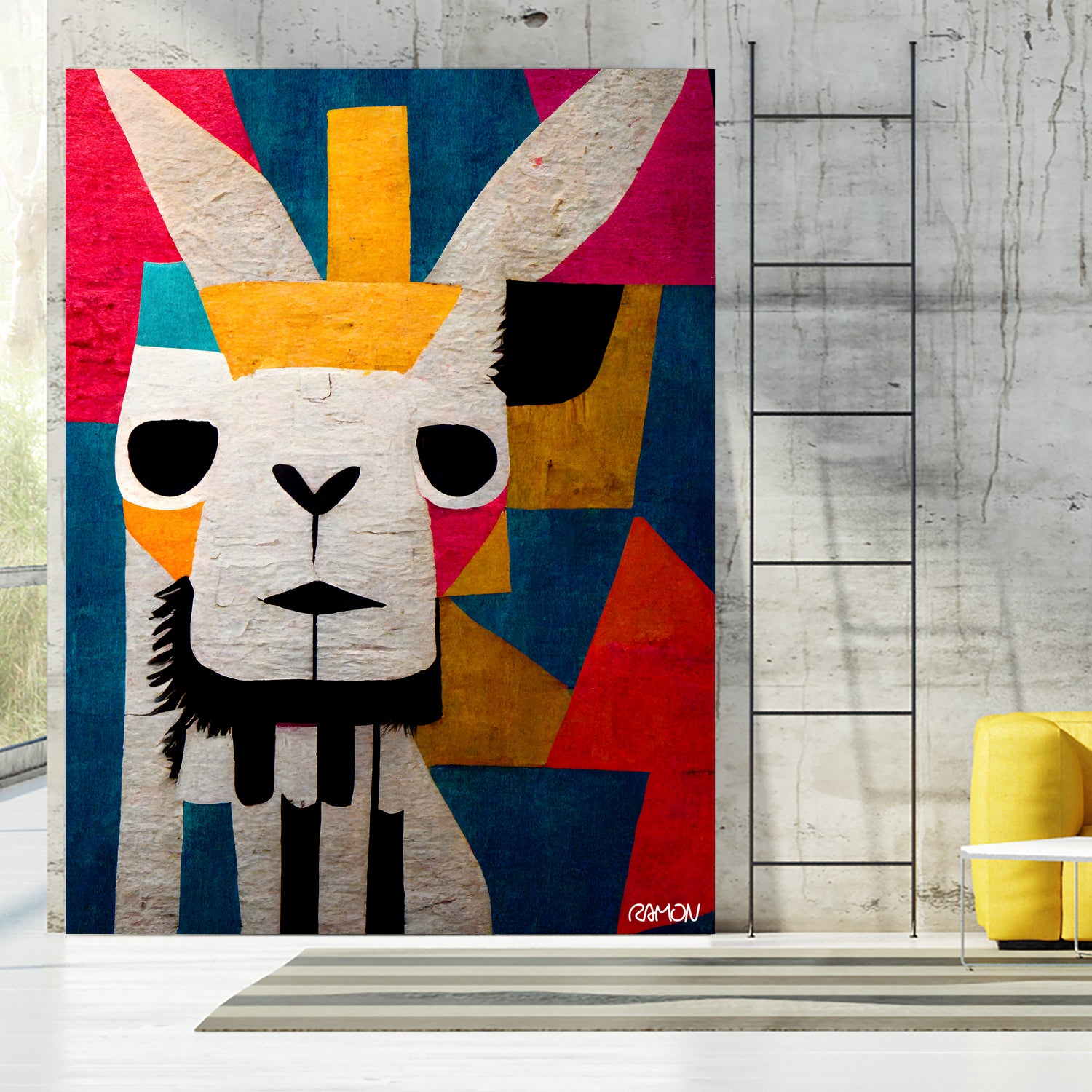 Abstract Art Alpaca by Ramon Souza on GIANT ART - white digital painting