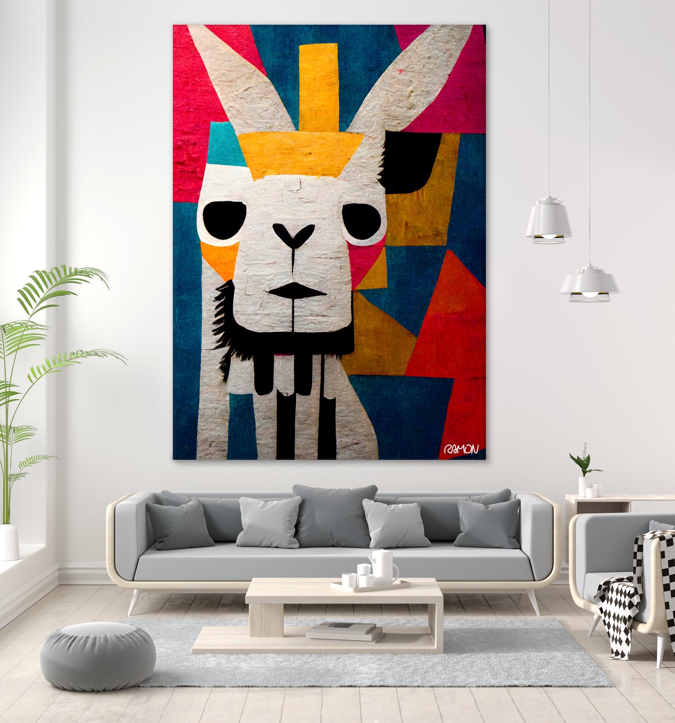 Abstract Art Alpaca by Ramon Souza on GIANT ART - white digital painting