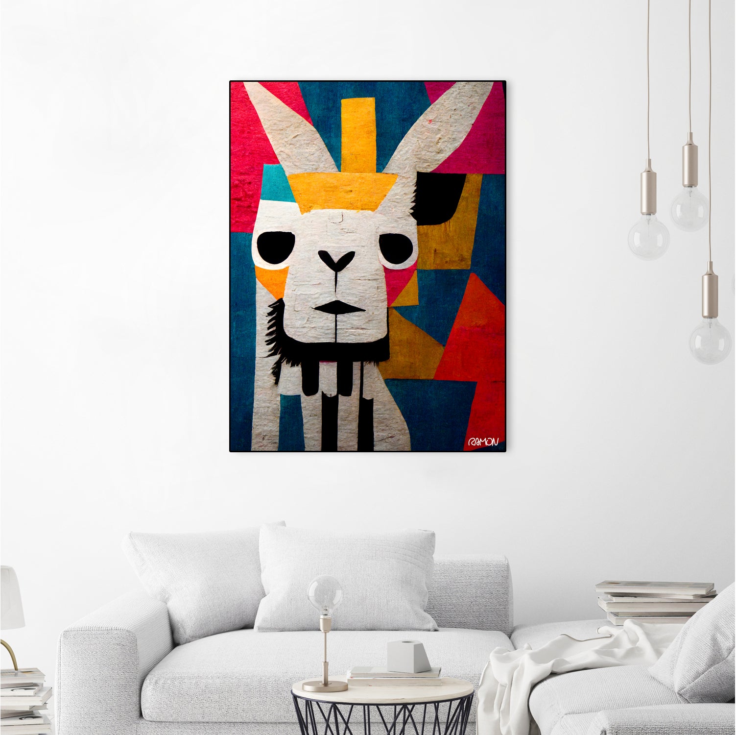 Abstract Art Alpaca by Ramon Souza on GIANT ART - white digital painting