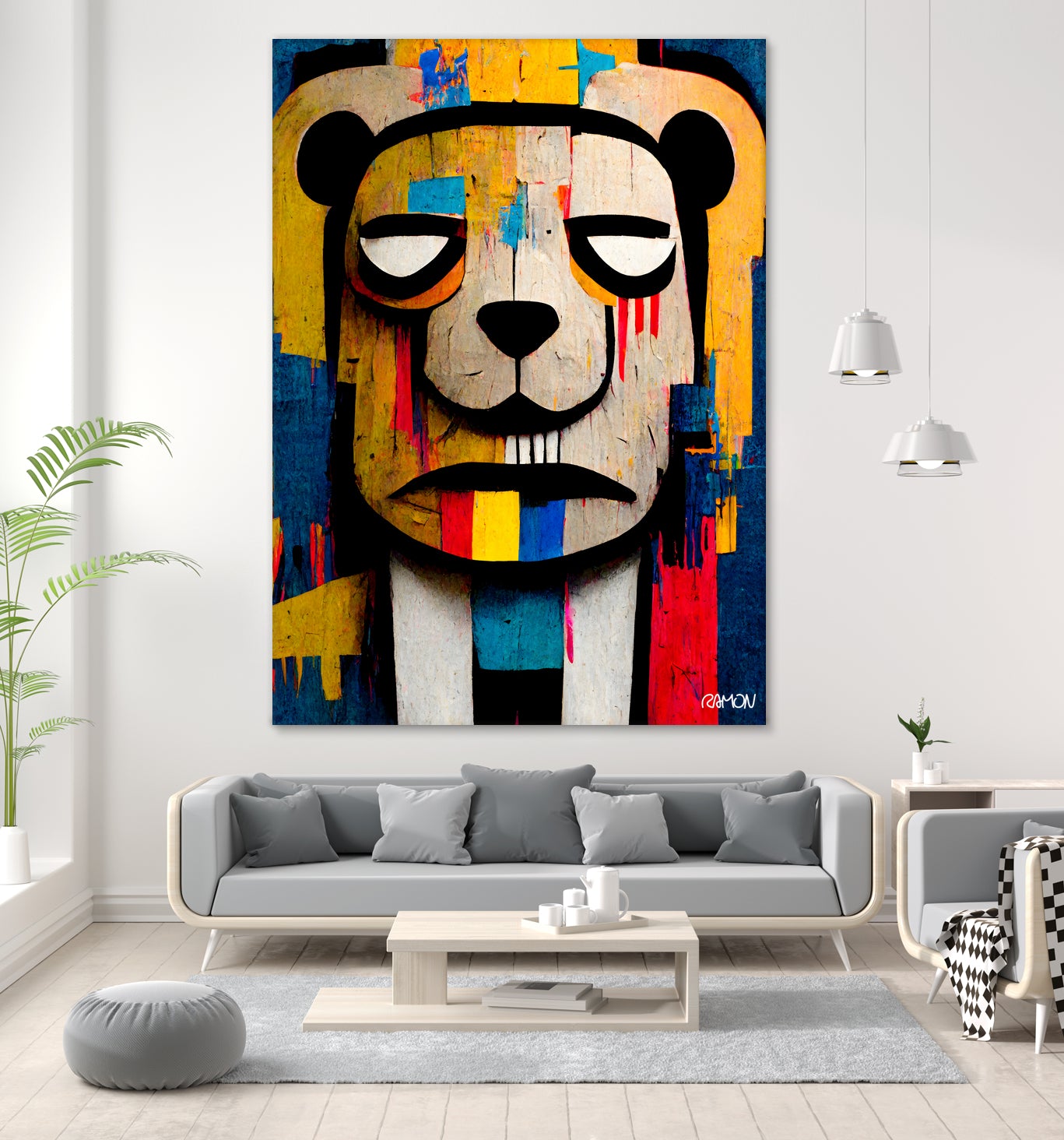 Abstract Art bear by Ramon Souza on GIANT ART - yellow digital painting