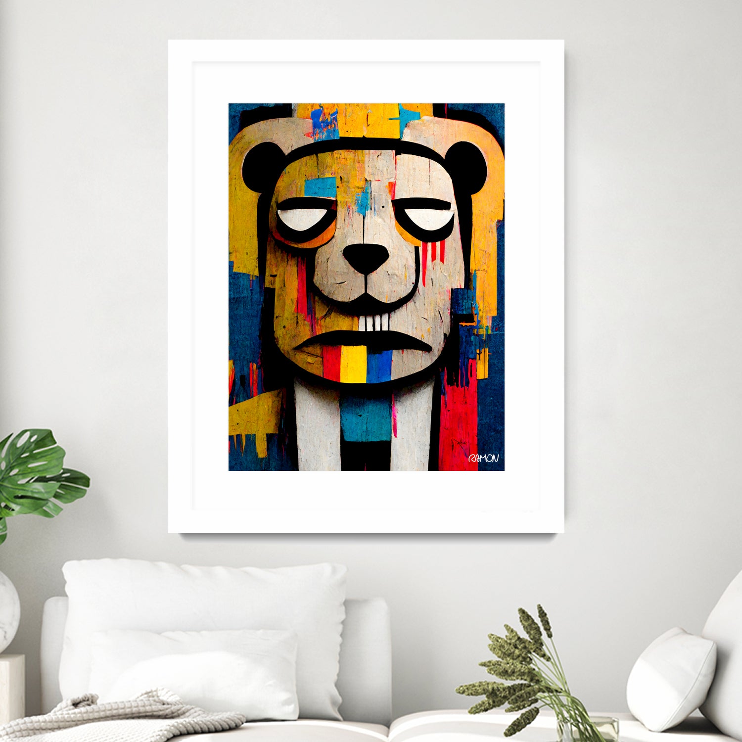 Abstract Art bear by Ramon Souza on GIANT ART - yellow digital painting