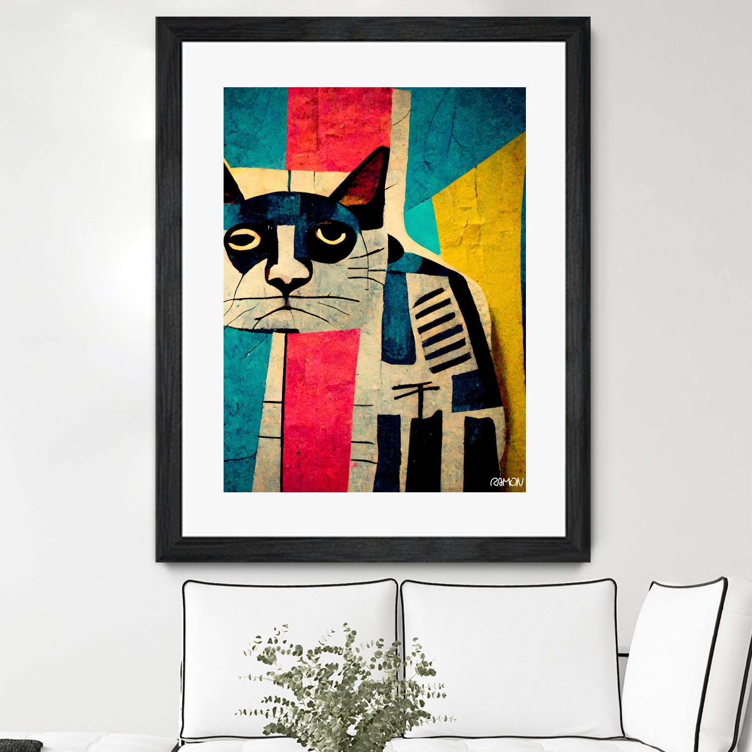 Abstract Art Cat by Ramon Souza on GIANT ART - white digital painting