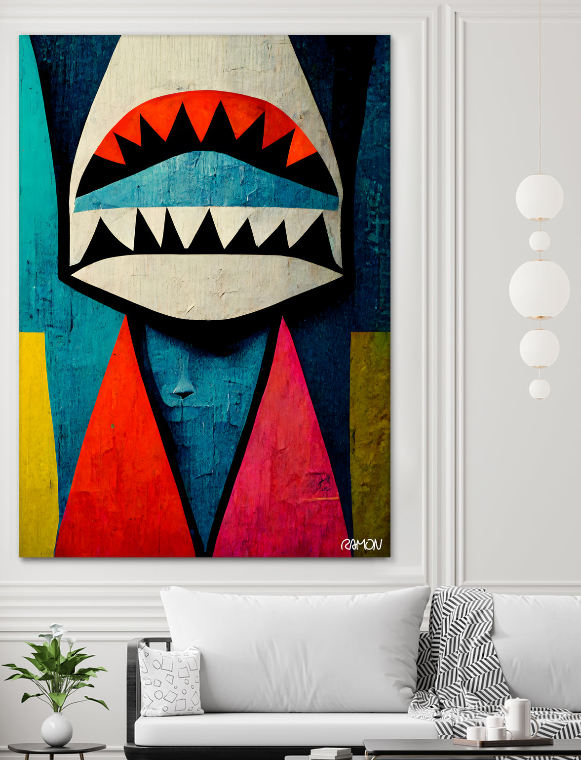 Caution Shark! by Ramon Souza on GIANT ART - blue digital painting