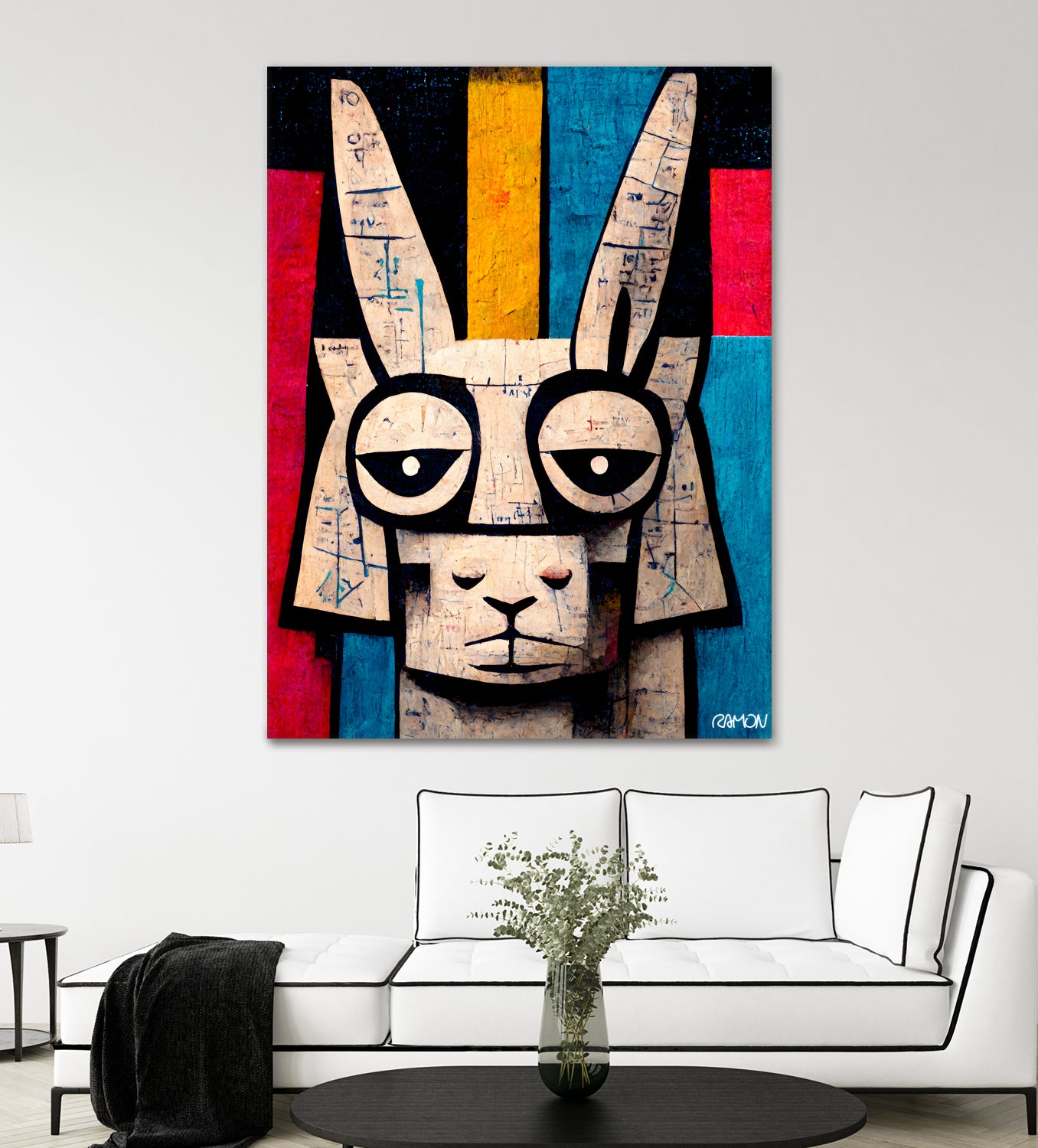 Einstain llama by Ramon Souza on GIANT ART - white digital painting