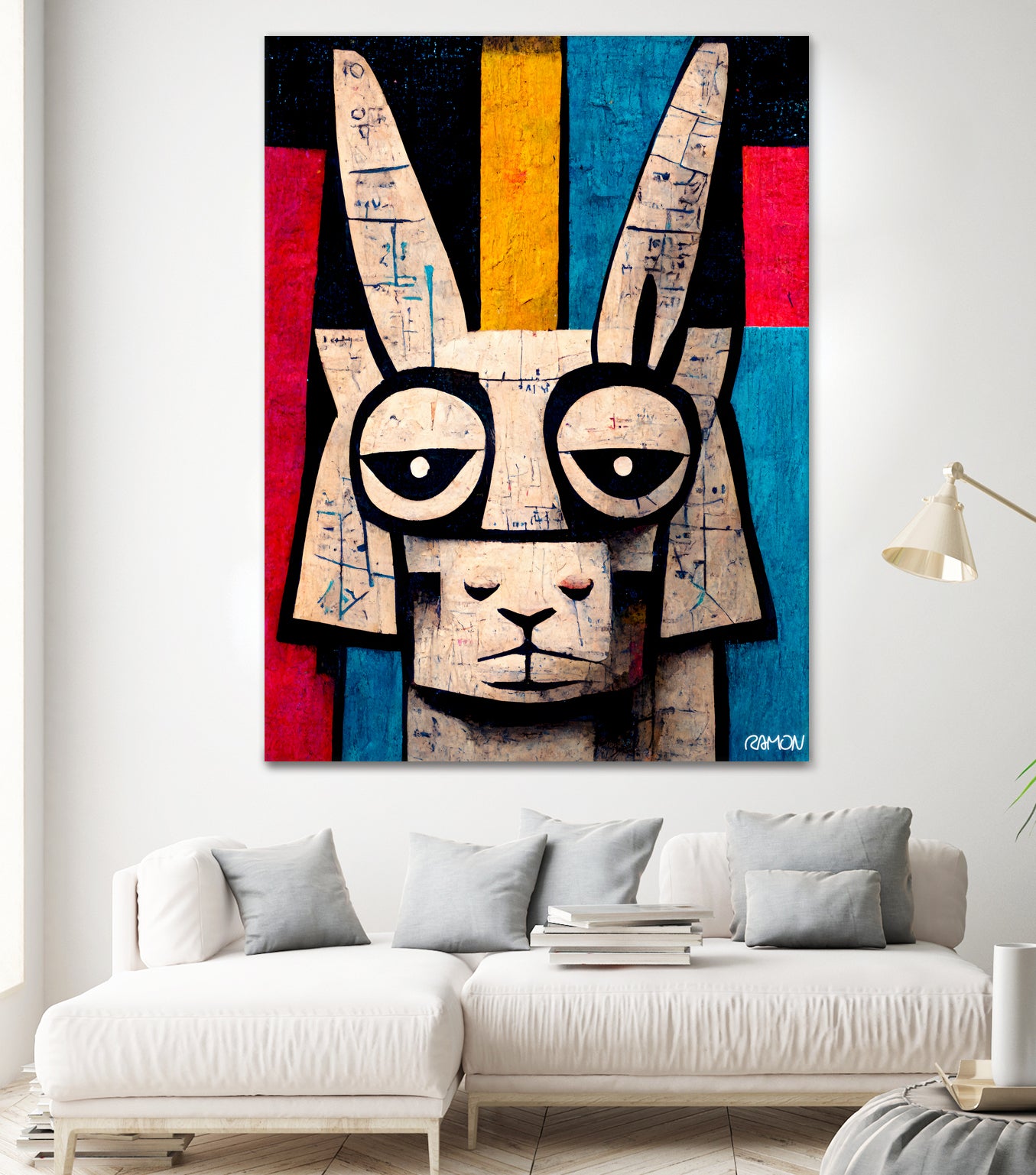 Einstain llama by Ramon Souza on GIANT ART - white digital painting