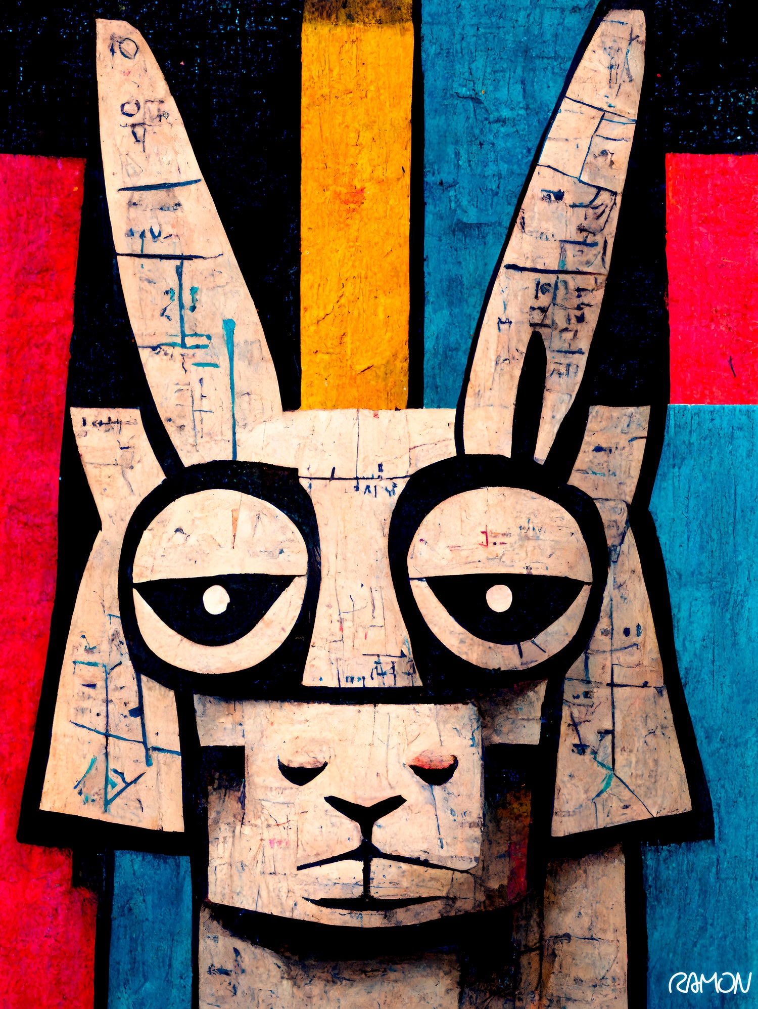 Einstain llama by Ramon Souza on GIANT ART - white digital painting