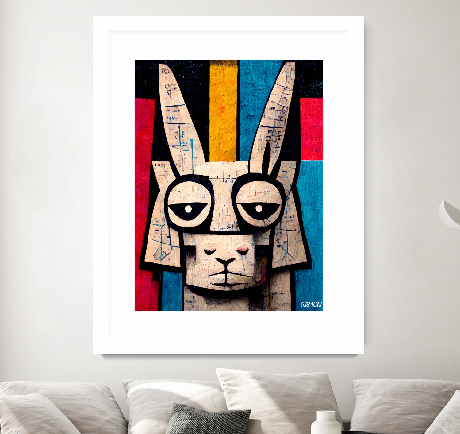 Einstain llama by Ramon Souza on GIANT ART - white digital painting