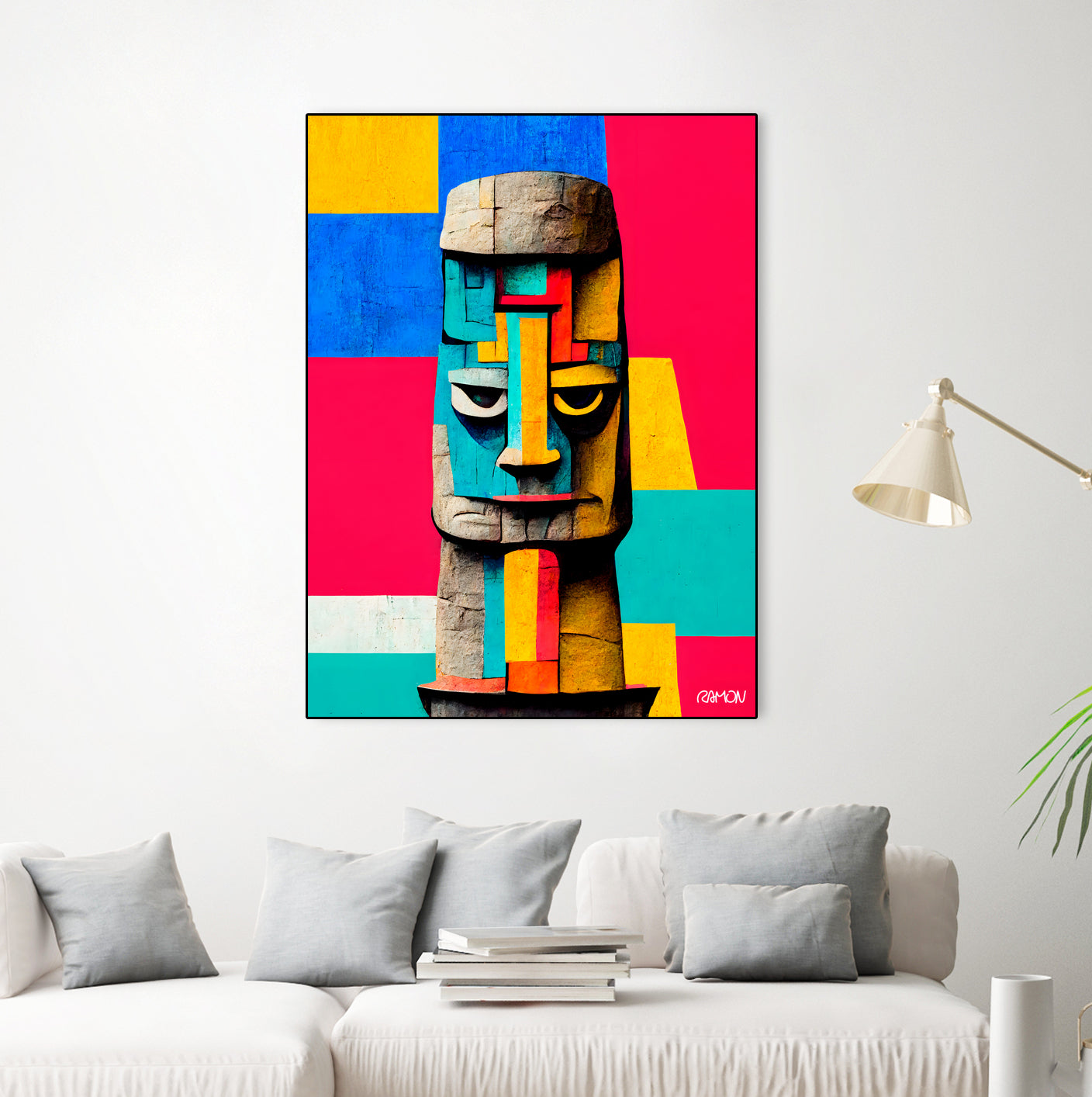 Moai Statue by Ramon Souza on GIANT ART - yellow digital painting