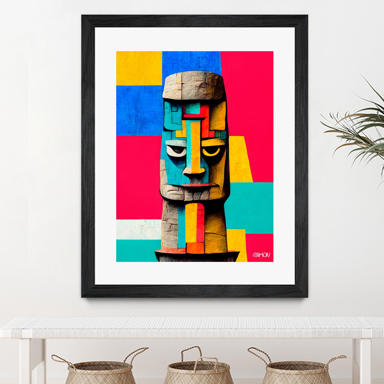 Moai Statue by Ramon Souza on GIANT ART - yellow digital painting