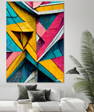 Origami Wall by Ramon Souza on GIANT ART - blue digital painting