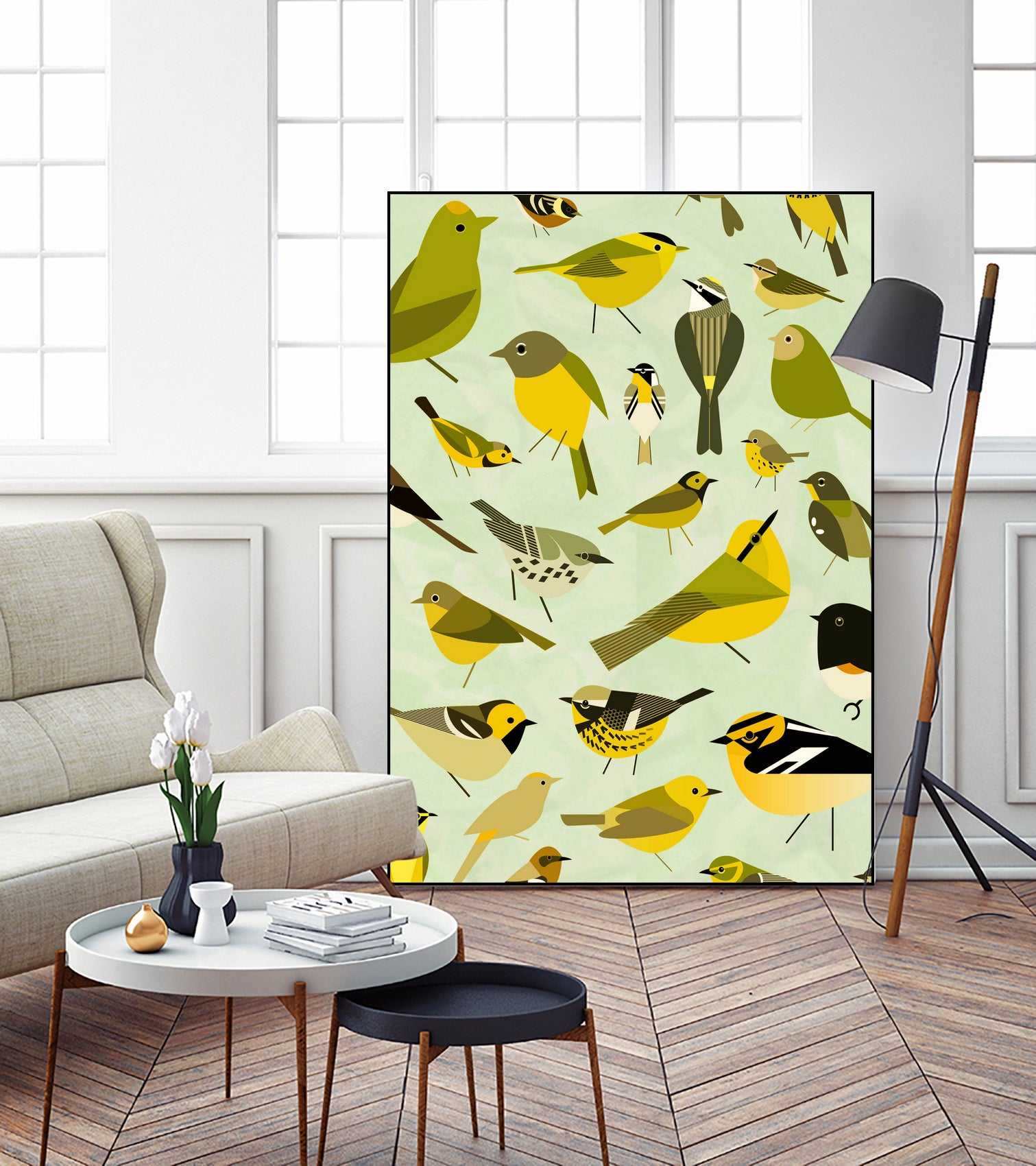 warbler window yellow by Scott Partridge on GIANT ART - vector illustration