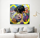 Kiss _Superheroes_Neon yellow_graffiti by TULIO ALMEIDA on GIANT ART - yellow digital painting