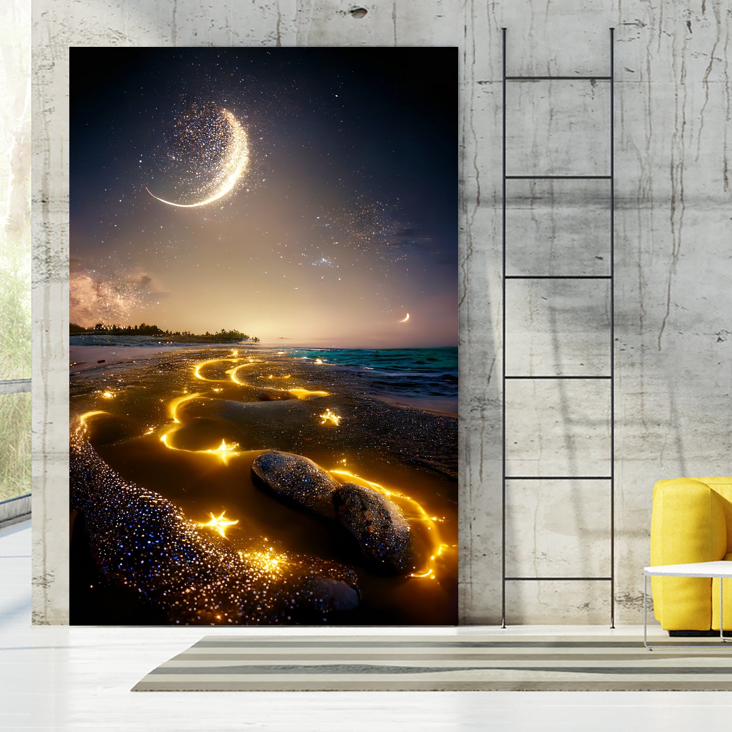 stars in the sea by Haris Kavalla on GIANT ART - yellow digital painting