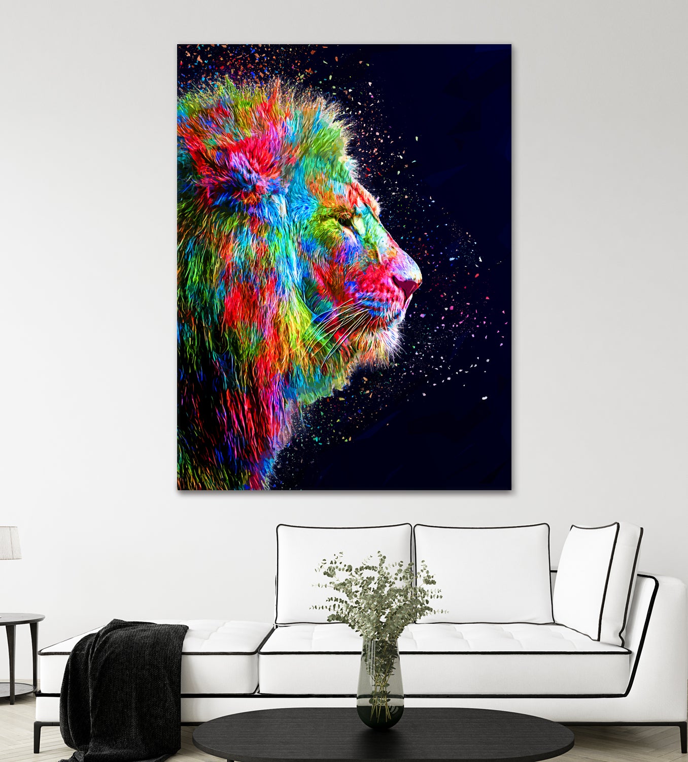 Colored Lion by Milos Karanovic on GIANT ART - black photo illustration