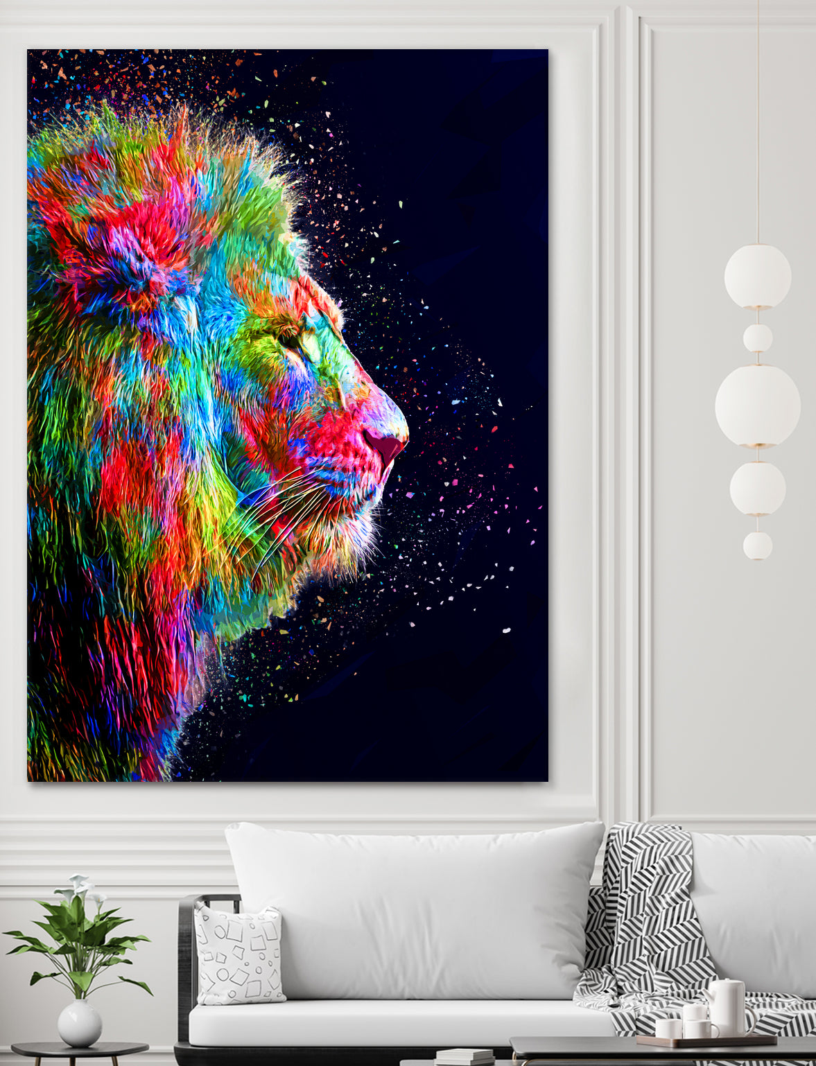 Colored Lion by Milos Karanovic on GIANT ART - black photo illustration