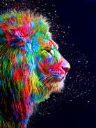 Colored Lion by Milos Karanovic on GIANT ART - black photo illustration