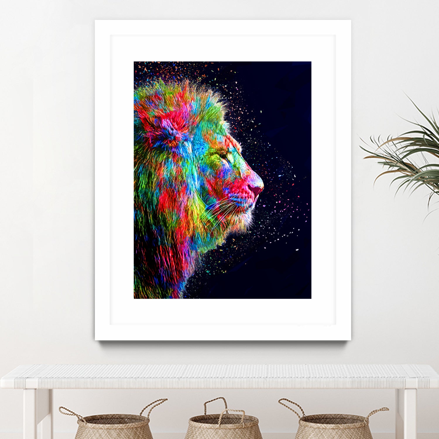 Colored Lion by Milos Karanovic on GIANT ART - black photo illustration