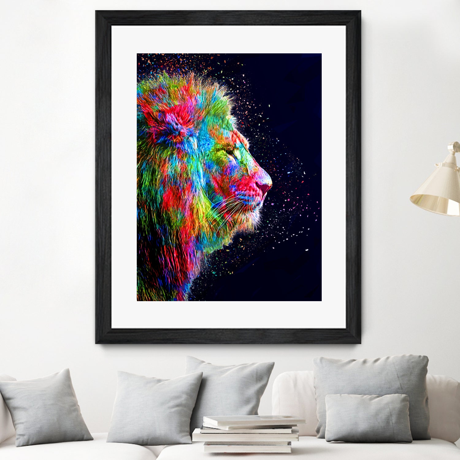 Colored Lion by Milos Karanovic on GIANT ART - black photo illustration