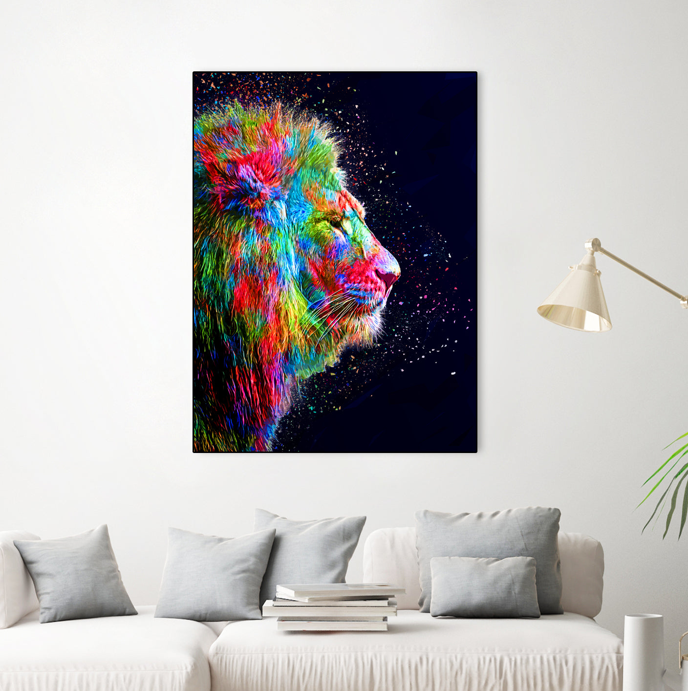 Colored Lion by Milos Karanovic on GIANT ART - black photo illustration