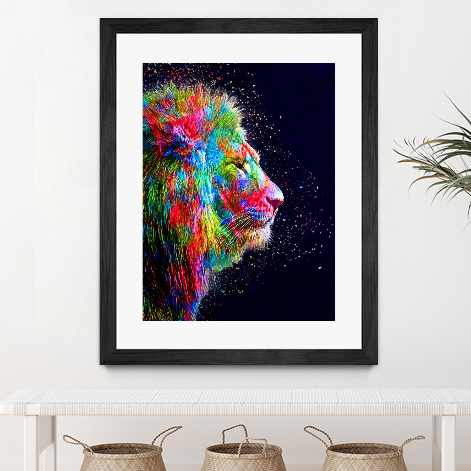 Colored Lion by Milos Karanovic on GIANT ART - black photo illustration