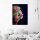 Colored Lion by Milos Karanovic on GIANT ART - black photo illustration