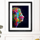 Colored Lion by Milos Karanovic on GIANT ART - black photo illustration