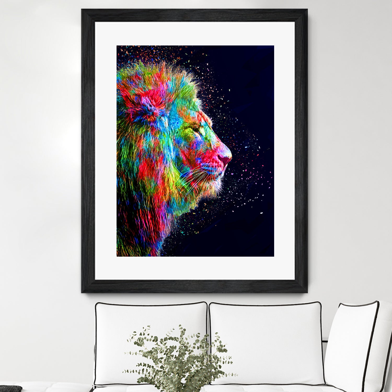 Colored Lion by Milos Karanovic on GIANT ART - black photo illustration