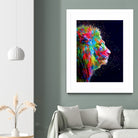 Colored Lion by Milos Karanovic on GIANT ART - black photo illustration