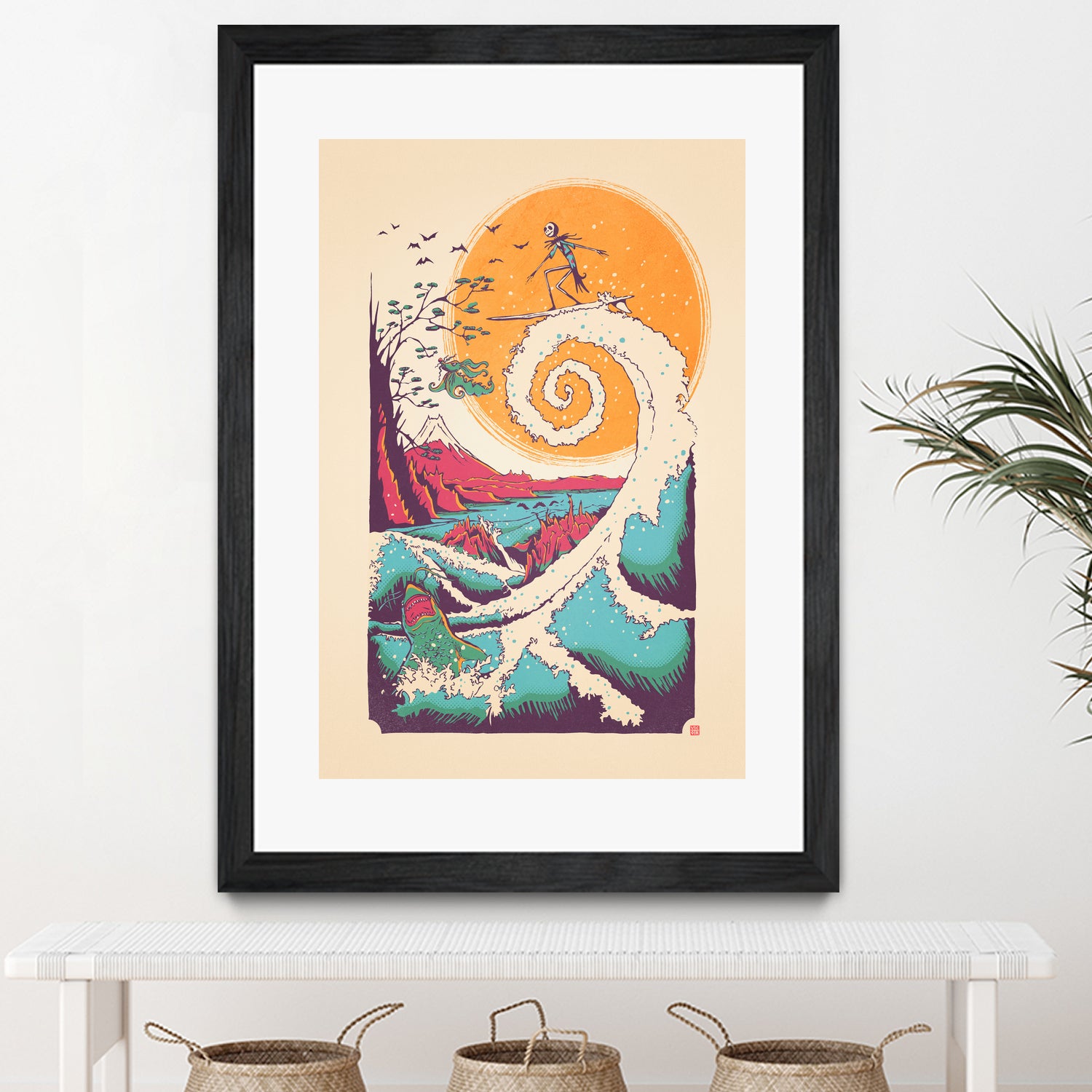 Surf Before Christmas by Victor Vercesi on GIANT ART - yellow digital drawing