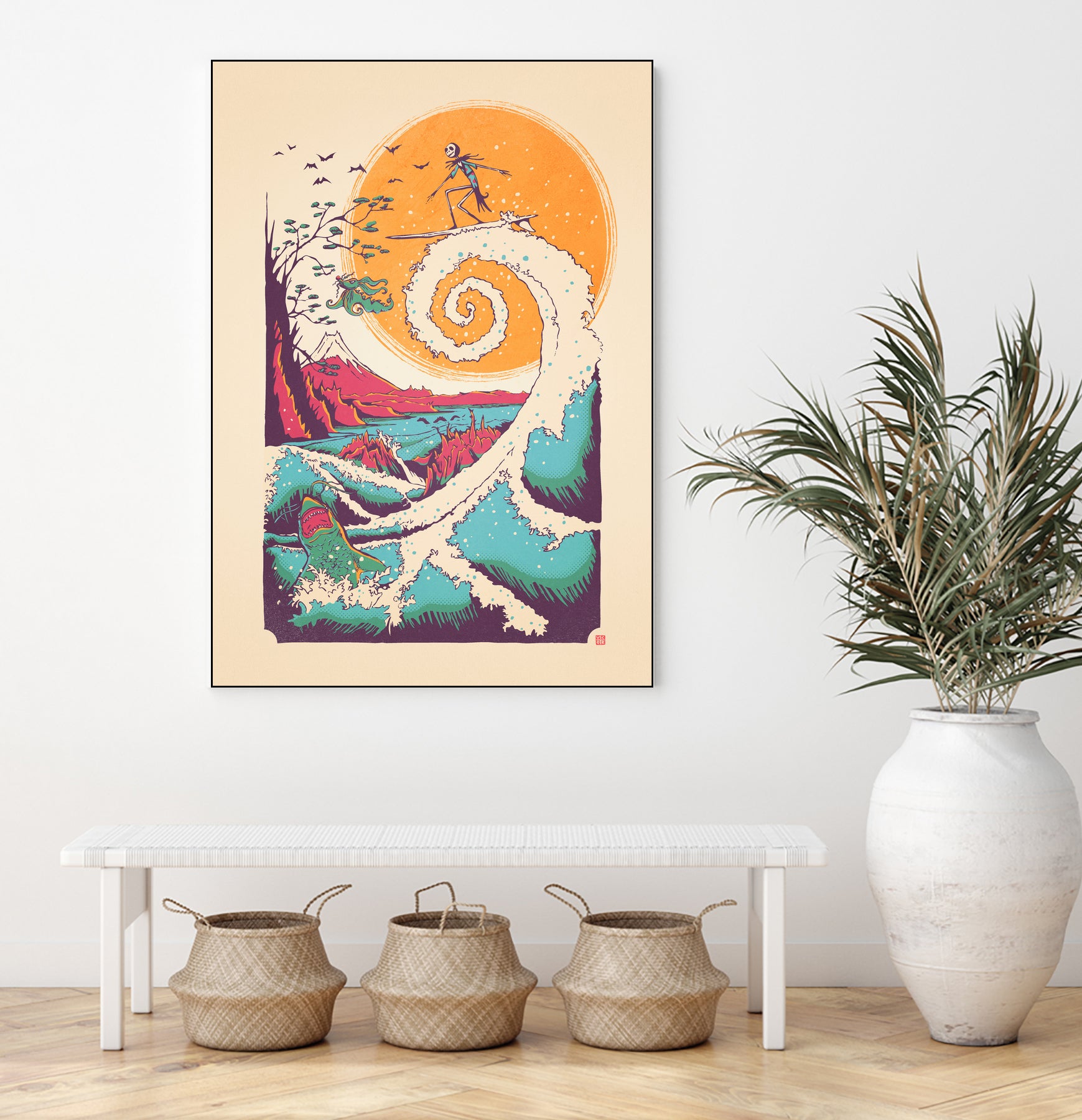 Surf Before Christmas by Victor Vercesi on GIANT ART - yellow digital drawing