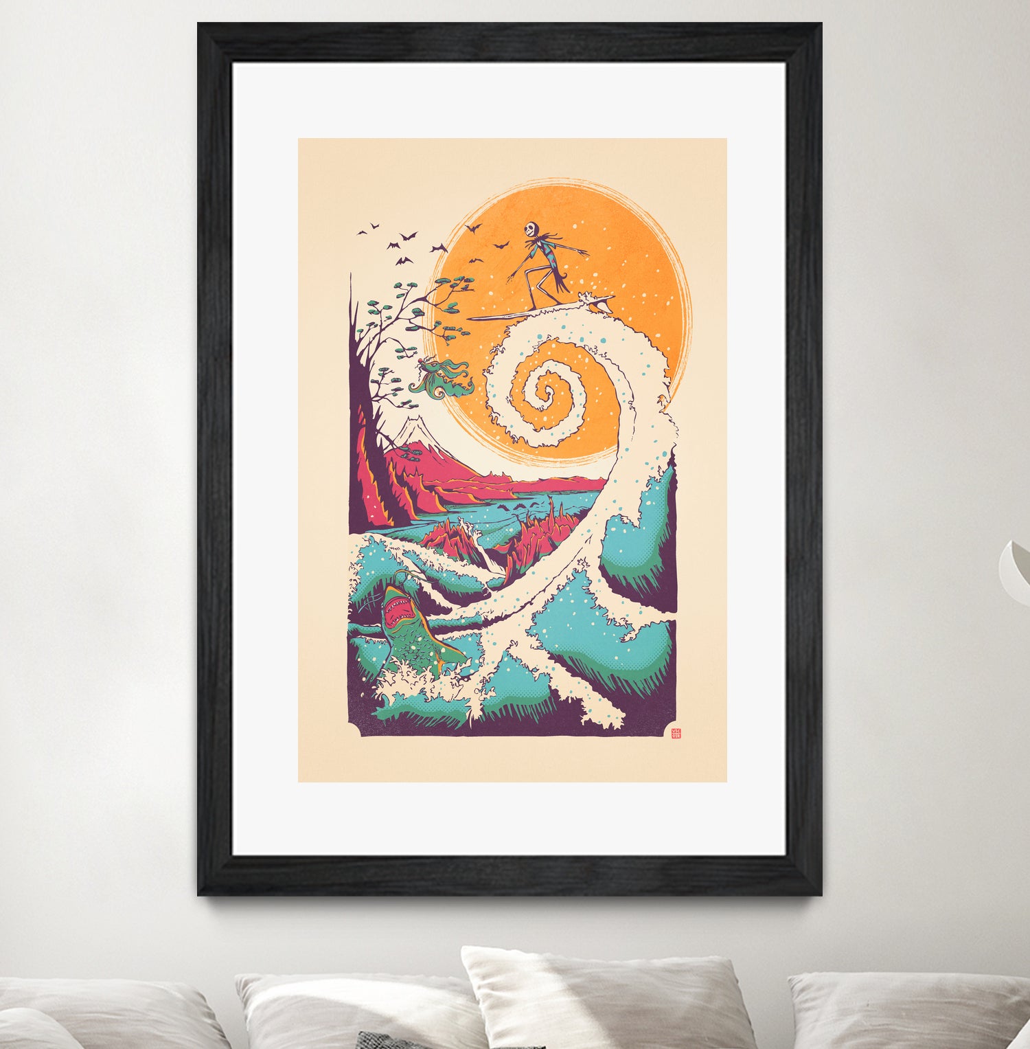 Surf Before Christmas by Victor Vercesi on GIANT ART - yellow digital drawing