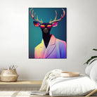 retro deer by M Maisur Amin on GIANT ART - black digital painting