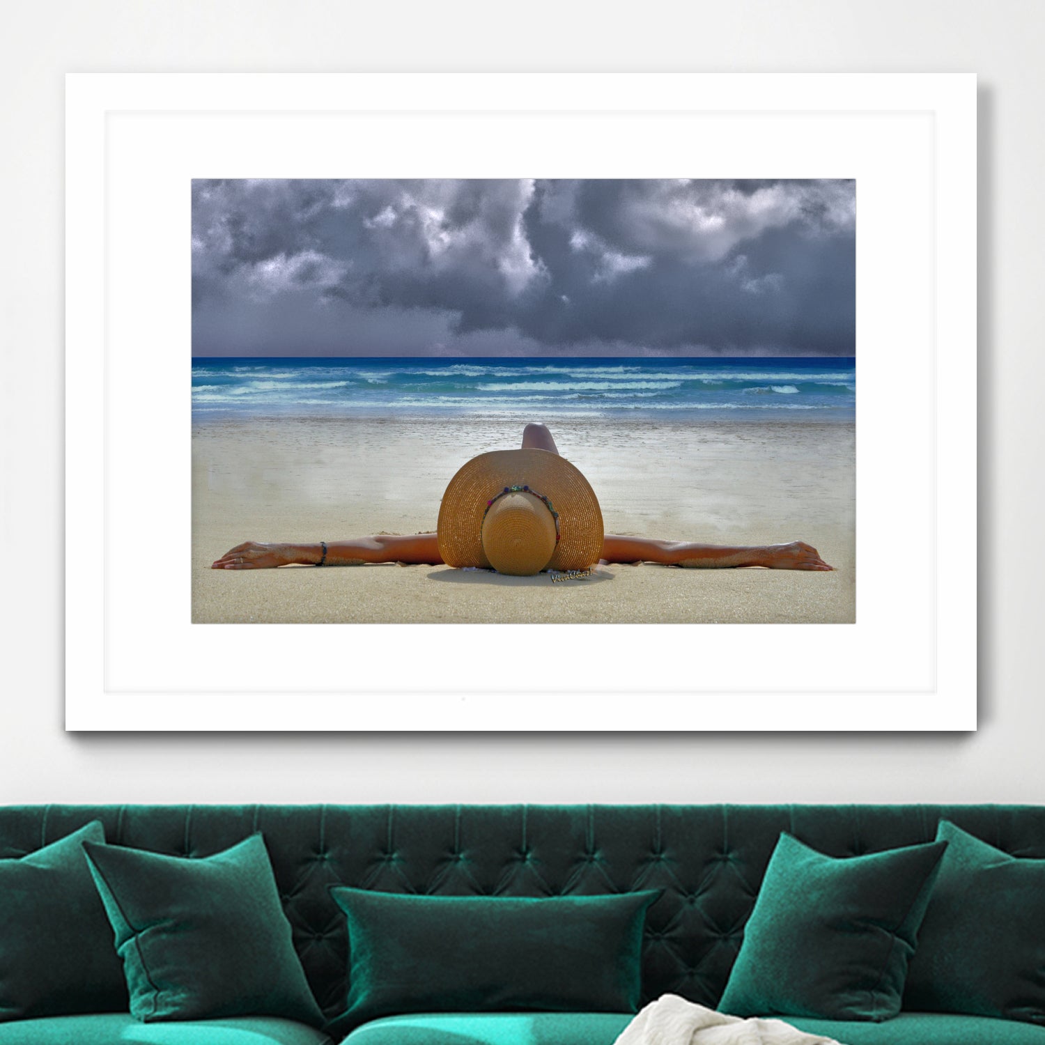 The Internationally Recognized Opinionist On the Beach by charles sinklier on GIANT ART - blue photo illustration