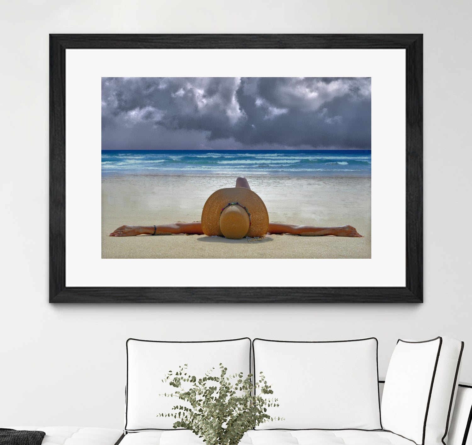 The Internationally Recognized Opinionist On the Beach by charles sinklier on GIANT ART - blue photo illustration