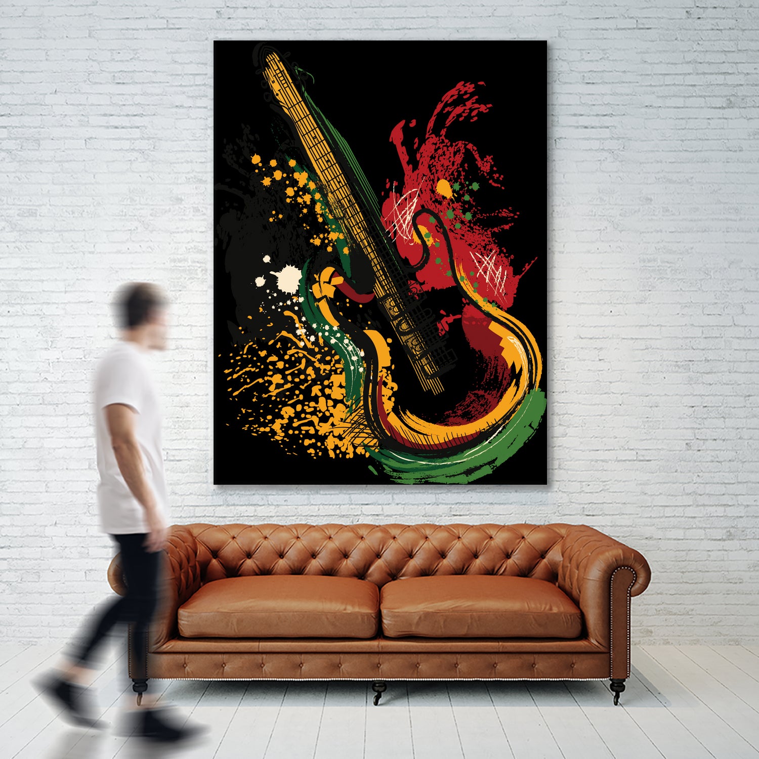 Electric guitar Grunge by Desi Setyoningrum on GIANT ART - black vector illustration