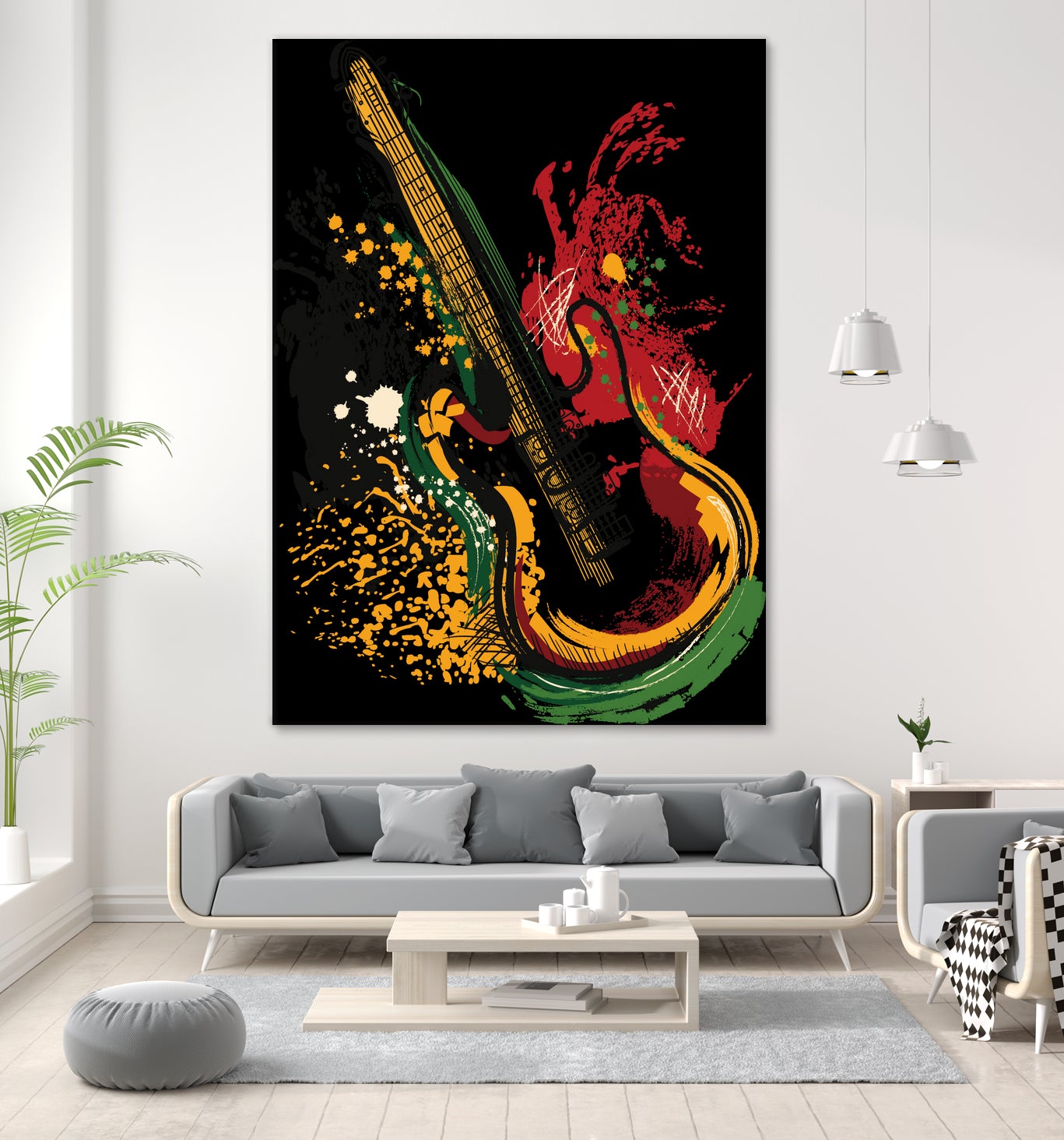 Electric guitar Grunge by Desi Setyoningrum on GIANT ART - black vector illustration