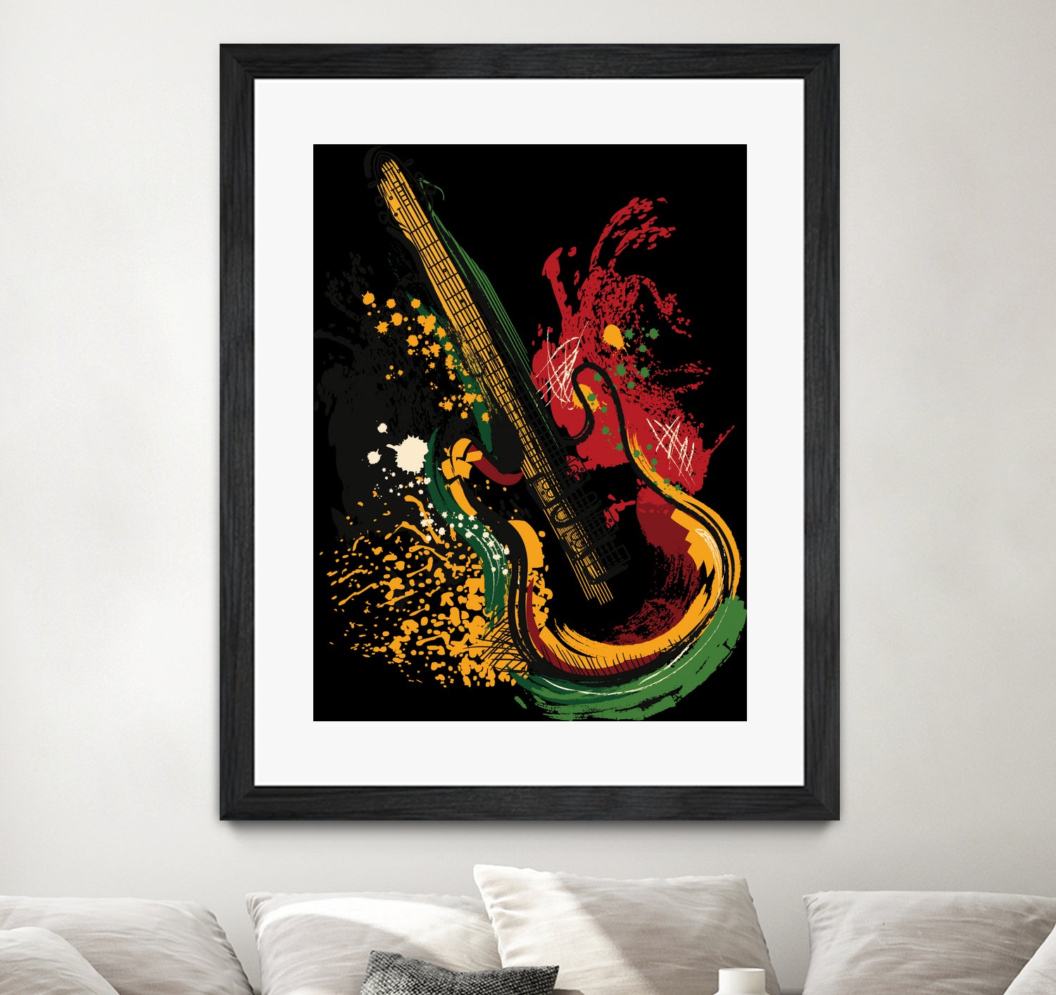 Electric guitar Grunge by Desi Setyoningrum on GIANT ART - black vector illustration