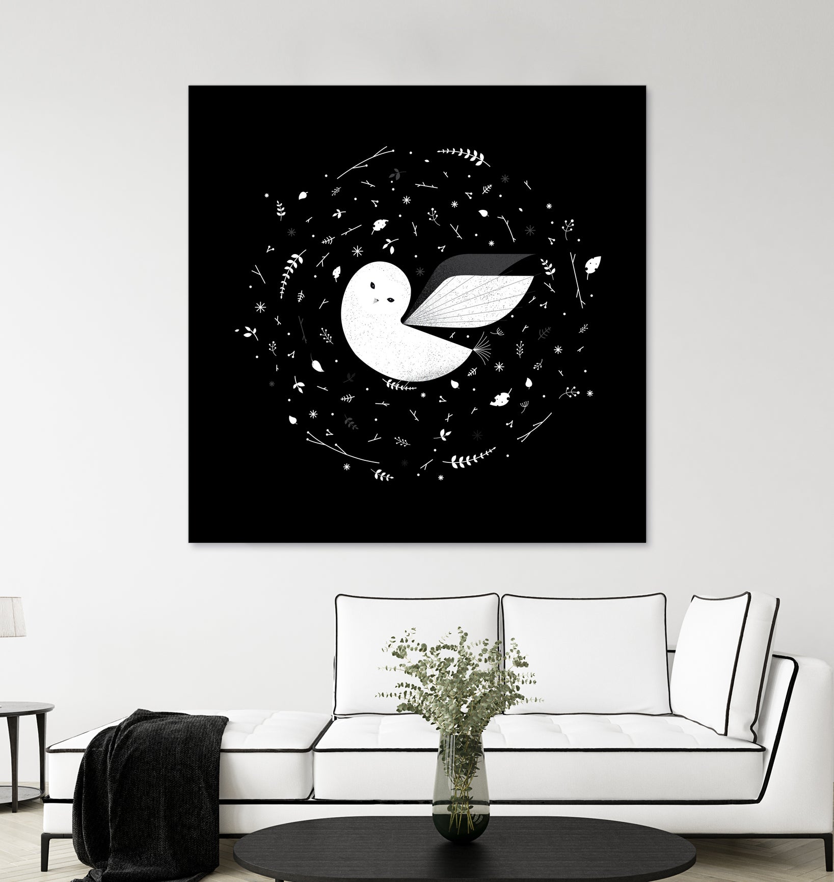 White Owl by Medina Krluch on GIANT ART - white vector illustration