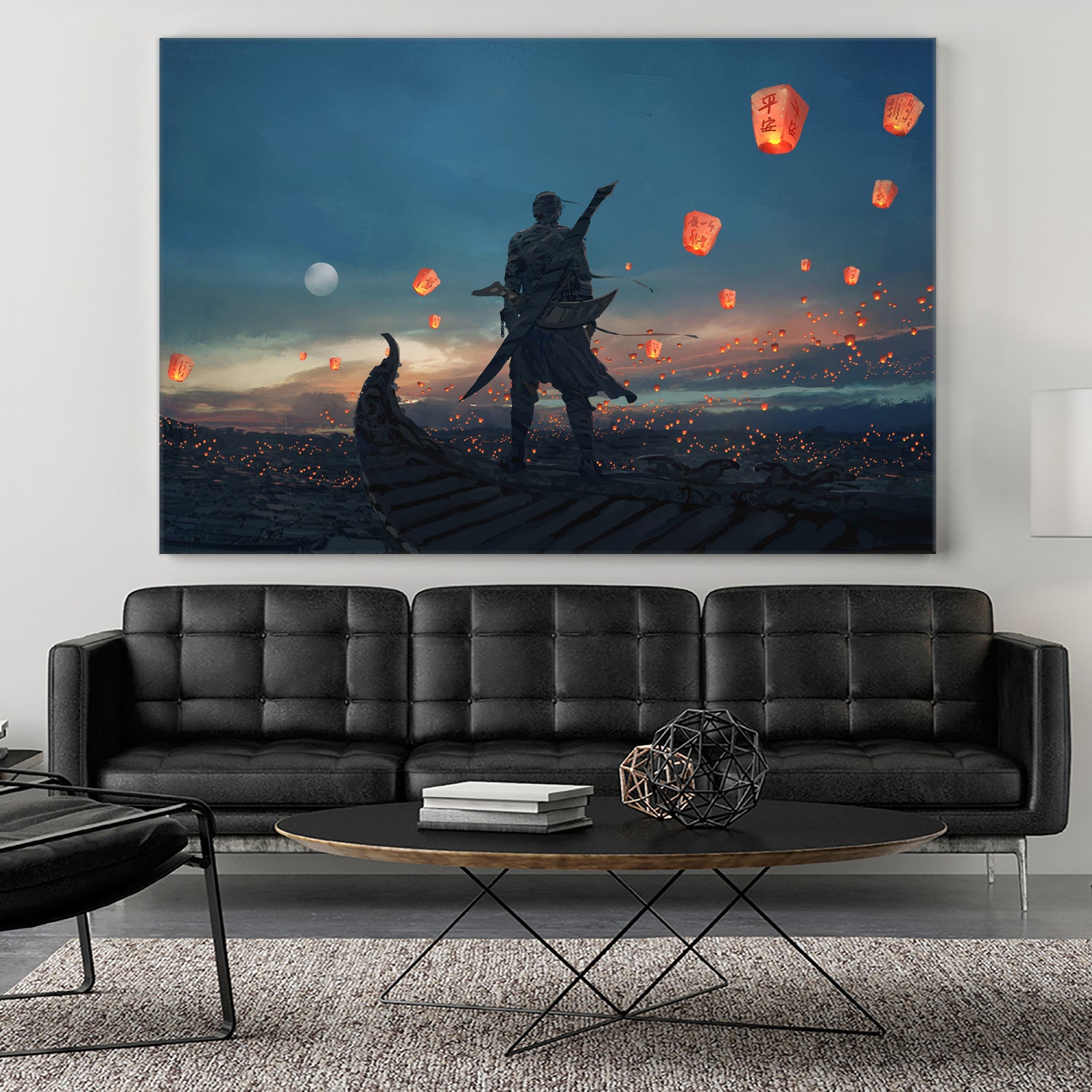 Sky Lanterns by Ling Wang on GIANT ART - blue digital painting