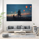 Sky Lanterns by Ling Wang on GIANT ART - blue digital painting