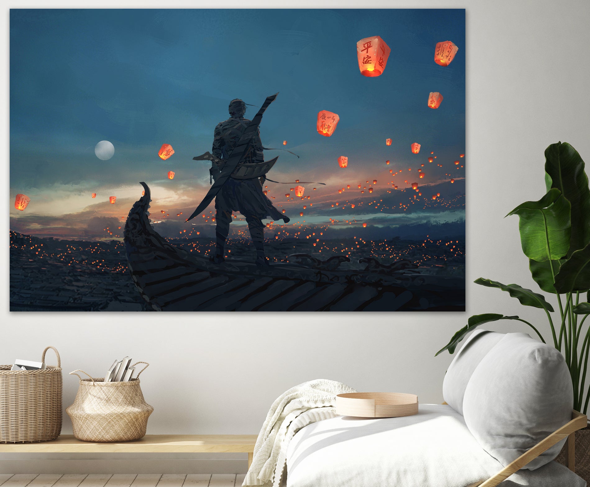 Sky Lanterns by Ling Wang on GIANT ART - blue digital painting