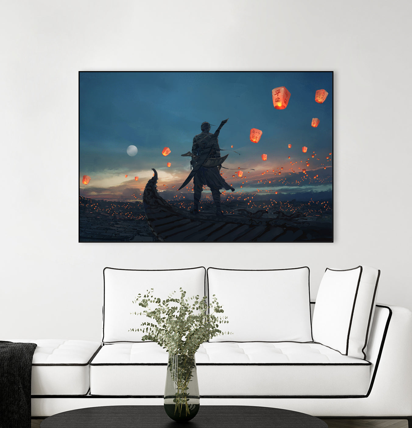 Sky Lanterns by Ling Wang on GIANT ART - blue digital painting