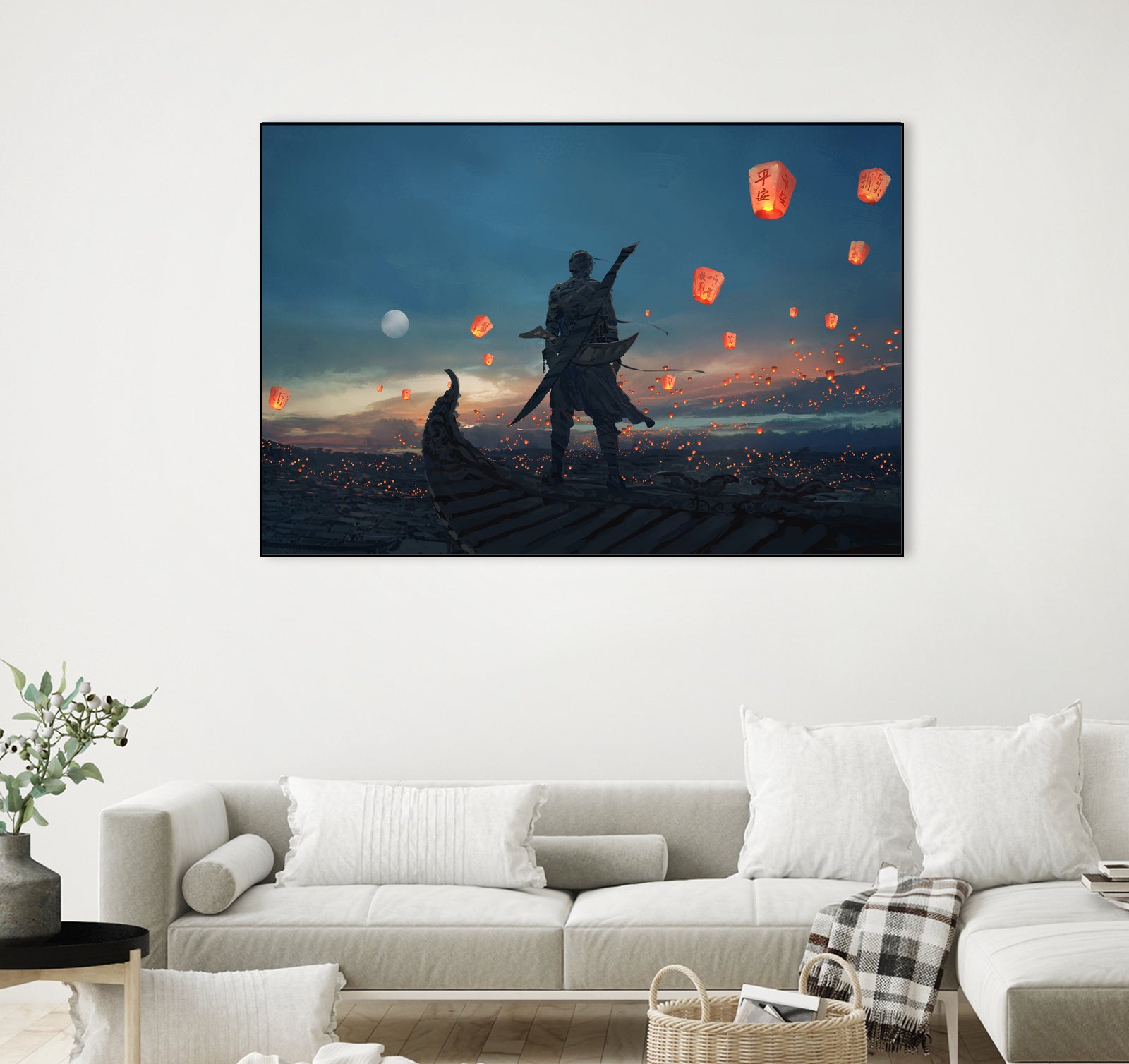 Sky Lanterns by Ling Wang on GIANT ART - blue digital painting