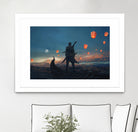 Sky Lanterns by Ling Wang on GIANT ART - blue digital painting