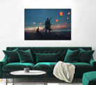 Sky Lanterns by Ling Wang on GIANT ART - blue digital painting