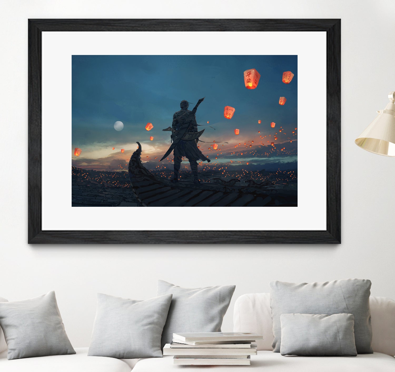 Sky Lanterns by Ling Wang on GIANT ART - blue digital painting