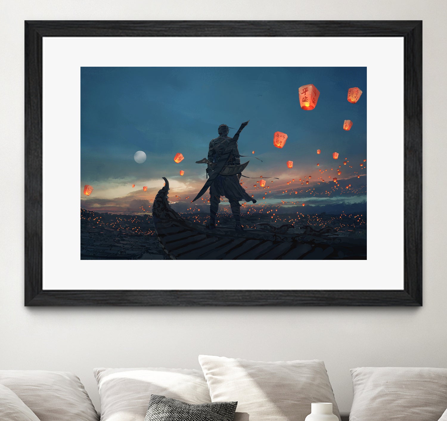 Sky Lanterns by Ling Wang on GIANT ART - blue digital painting