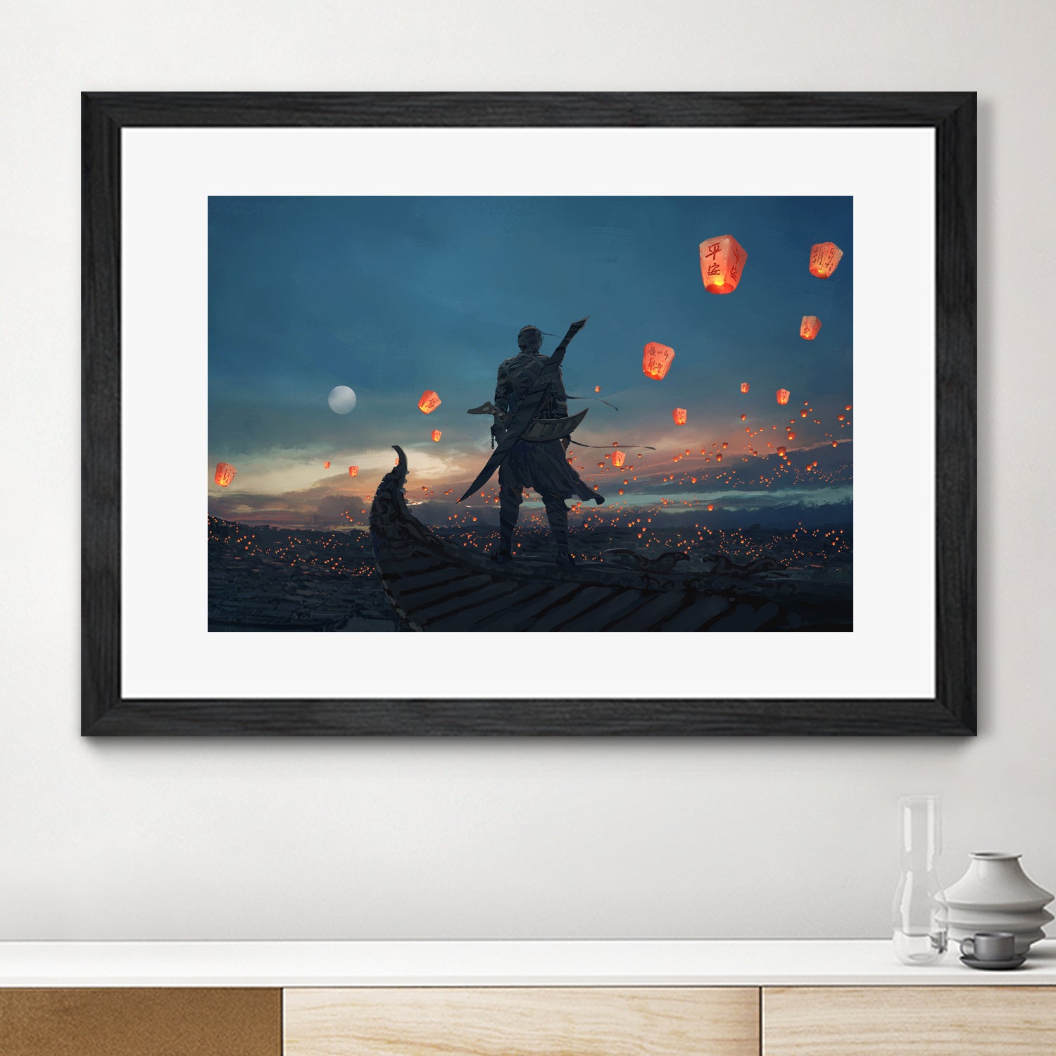 Sky Lanterns by Ling Wang on GIANT ART - blue digital painting