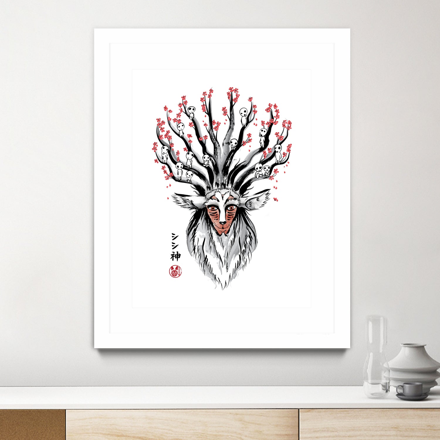 The Deer God Sumi-e by Antonio Camarena on GIANT ART - white digital painting